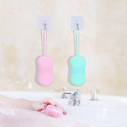Beavorty 2 adet Sürtünme silikon Scrubber Vücut Pembe Yağ Silikon Malzemeleri Duş Banyo Masajı Peeling Ev Fırça Spor Scrubbers