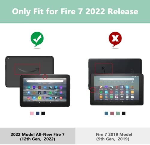 Kılıf için 2022 Fire 7 Tablet, Tamamen Yeni Kindle Fire 7 Tablet 12th Gen Kılıf, İnce Katlanır Üç Katlı Kapak-İki Stand Açısı-Otomatik