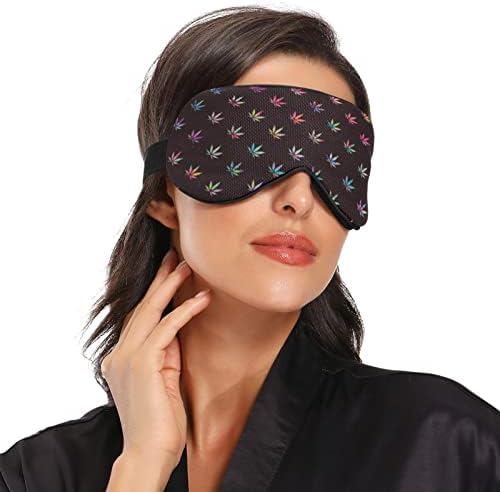 Unisex Uyku Göz Maskesi Renkli-Esrar-Pot-Yaprak-Otlar Gece Uyku Maskesi Rahat Göz Uyku Gölge Kapak