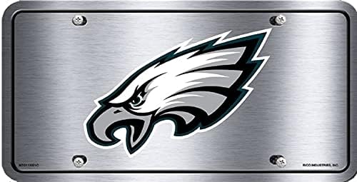 Rıco Industries NFL Philadelphia Eagles Birincil Metal Otomatik Etiket 8.5 x 11 - Kamyon/Araba/SUV için Harika