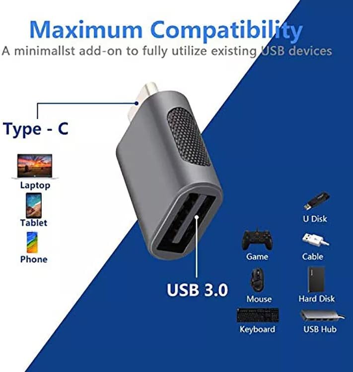 USB'den Tip-C Konektör Adaptörüne USB C Adaptöründen USB 3.0'a Tüm USB-C Cihazlarıyla Uyumlu 2 Paket