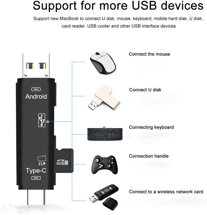 VOLT + 5 in 1 Çok Fonksiyonlu kart okuyucu ile Uyumlu Xiao mi mi mi x 2 var USB tip-C/ mi mikro usb/ Tf/ USB 2.0/ USB kart