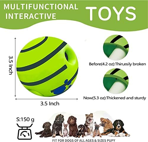 LFCToys 3.5 Wobble Kıkırdama Köpek Topu, Garip Köpek Oyuncak Top, Şevkli evcil hayvan topu, Eğitim Oyun Topu, Küçük Orta