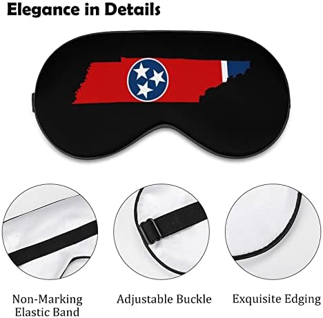 Tennessee Eyalet Bayrağı Harita Uyku Göz Maskesi Yumuşak Komik göz bandı Körü Körüne Göz Kapağı Uyku Maskesi Seyahat için