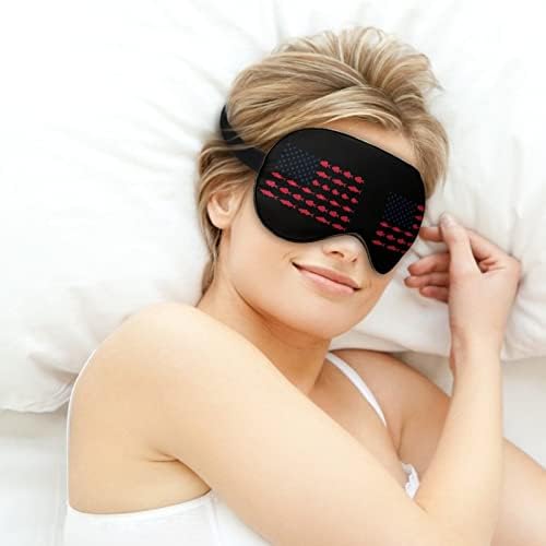 Amerikan Balıkçılık Bayrağı Uyku Maskesi Yumuşak Körü Körüne Taşınabilir Göz Maskesi Erkekler Kadınlar için Ayarlanabilir