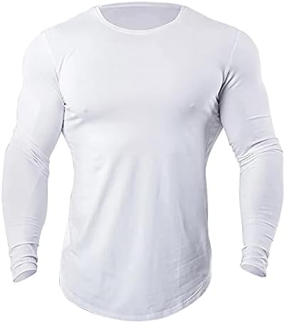 Erkek Uzun Kollu Tişörtleri Sıkıştırma Rahat Streç Tees Tops Erkekler Sıkı Nem Esneklik Hızlı Kuru Egzersiz Gömlek