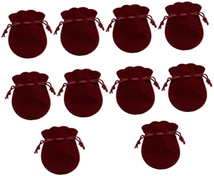 COHEALI 20 adet Mücevher Küçük Kumaş Kabak Torbalar ve Takı Konteyner Kırmızı Pazen Bordo Ekran Tutucu Düğün Bebek Kılıfı