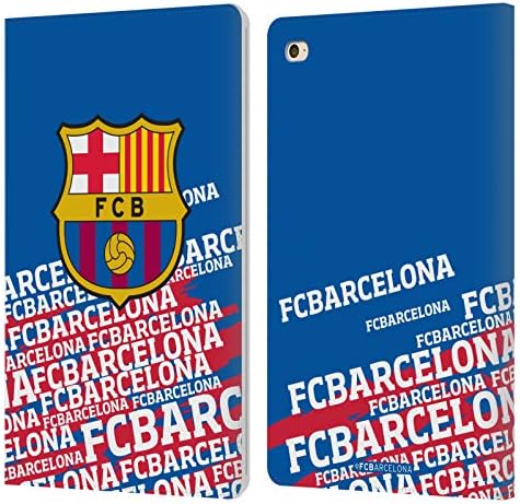 Kafa Durumda Tasarımlar Resmen Lisanslı FC Barcelona Yarım Ton Crest Deri Kitap Cüzdan Kılıf Kapak Apple iPad Mini 4 ile