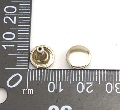 Wuuycoky Simli Çift Kap Deri Perçinler Boru Şeklindeki metal çiviler Kap 9mm ve Sonrası 10mm 200 Takım Paketi