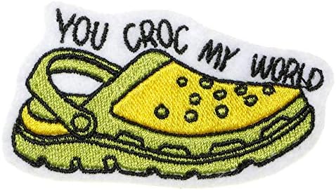 JPT-Sen Croc Benim Dünya Ayakkabı Terlik İşlemeli Aplike Demir / Yamalar üzerinde Dikmek Rozeti Sevimli Logo Yama Yelek Ceket