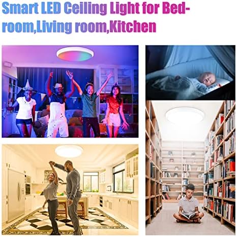 Ampulight LED tavan lambası Bluetooth, kısılabilir gömme montajlı tavan lambası 2700K-6500K,Yatak odası,oturma odası için