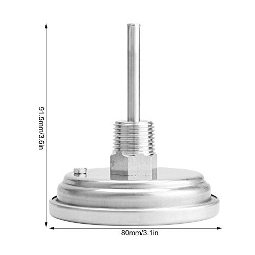 Paslanmaz Çelik Kaynaksız Bi-Metal Termometre Kiti 1/2 MNPT 0 ~ 220F Homebrew Bira Şarap Bira Termometre