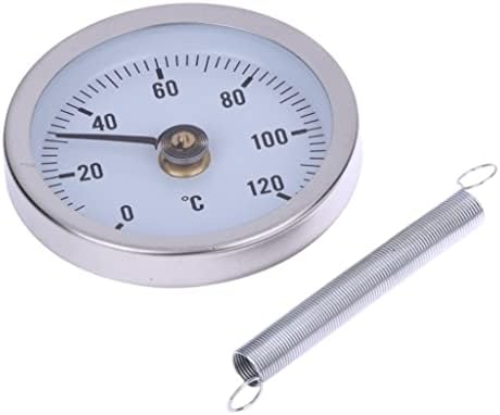 KLHHG Termometre Bimetal Paslanmaz Çelik Yüzey boru klipsi-on Bahar sıcaklık ölçer 0-120 Derece (Renk: gösterildiği Gibi,