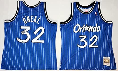 Shaquille o'neal İmzalı Orlando Magic Blue 1994-95 Mitchell & Ness Swingman Forması ile HOF 16 Beckett İmzalı NBA Formaları