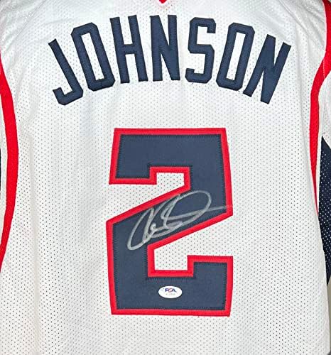 Joe Johnson imzalı imzalı forma NBA Atlanta Hawks PSA COA Brooklyn Nets